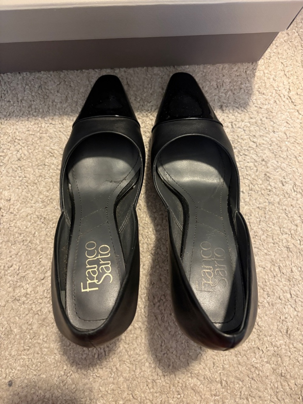 Franco Sarto Black Pointed D'Orsay Heels